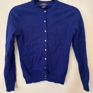 Blue Button-Up Wool Sweater